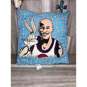 Warner Bros Space Jam Pillow Unisex OS Blue Good Vintage 1996 Michael Jordan MJ